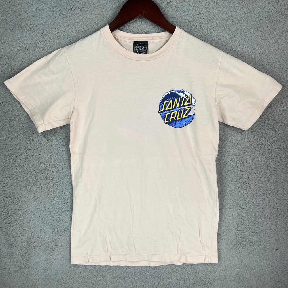 Santa Cruz Skateboards Wave Logo Graphic T-Shirt Peach Mens Small